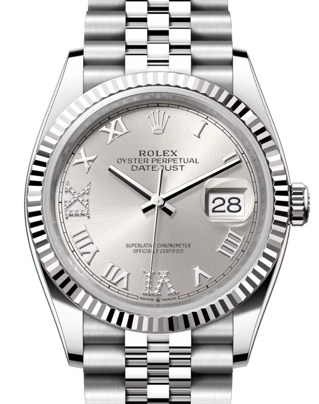 Rolex Datejust 36 36 mm 126234SRDJ Steel/White Gold Silver