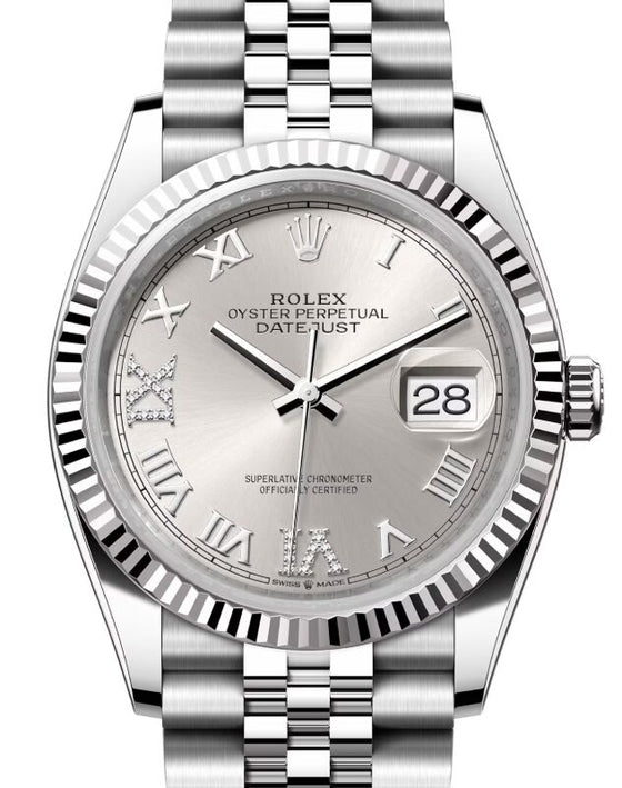 Rolex Datejust 36 36 mm 126234SRDJ Steel/White Gold Silver