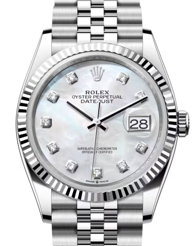 Rolex Datejust 36 36 mm 126234WMDJ Steel/White Gold White Mother of Pearl