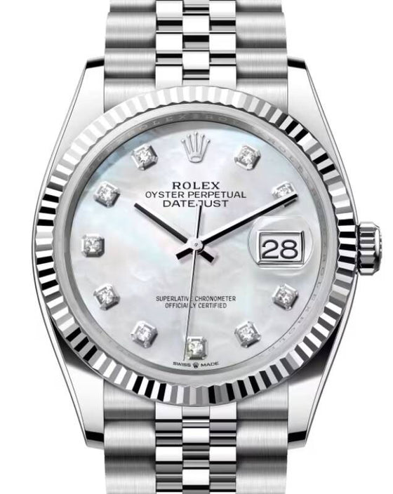 Rolex Datejust 36 36 mm 126234WMDJ Steel/White Gold White Mother of Pearl