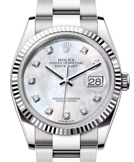 Rolex Datejust 36 36 mm 126234WMDO Steel/White Gold White Mother of Pearl