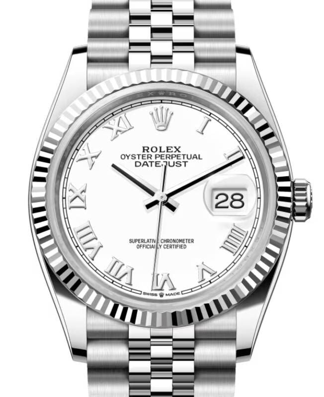 Rolex Datejust 36 36 mm 126234WRJ Steel/White Gold White