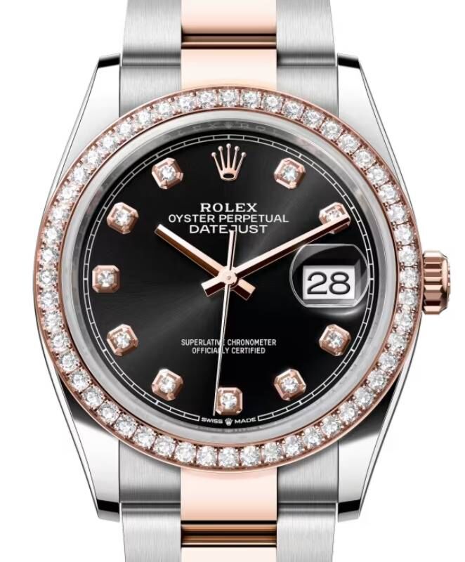 Rolex Datejust 36 36 mm 126281RBRBDO Steel/Rose Gold/Diamonds Black