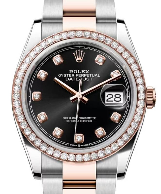 Rolex Datejust 36 36 mm 126281RBRBDO Steel/Rose Gold/Diamonds Black