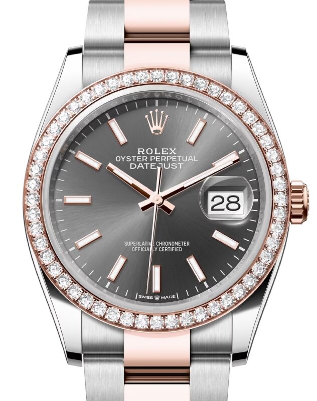 Rolex Datejust 36 36 mm 126281RBRDRSO Steel/Rose Gold/Diamonds Slate