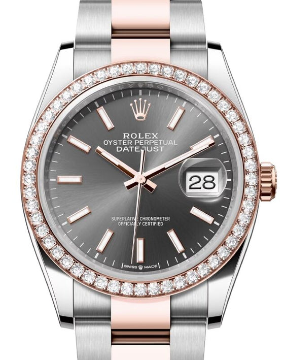 Rolex Datejust 36 36 mm 126281RBRDRSO Steel/Rose Gold/Diamonds Slate