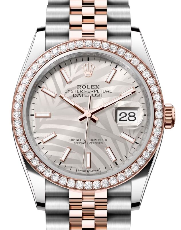 Rolex Datejust 36 36 mm 126281RBRPSSJ Steel/Rose Gold/Diamonds Silver