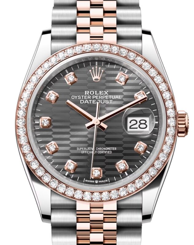 Rolex Datejust 36 36 mm 126281RBRSLFMDJ Steel/Rose Gold/Diamonds Slate