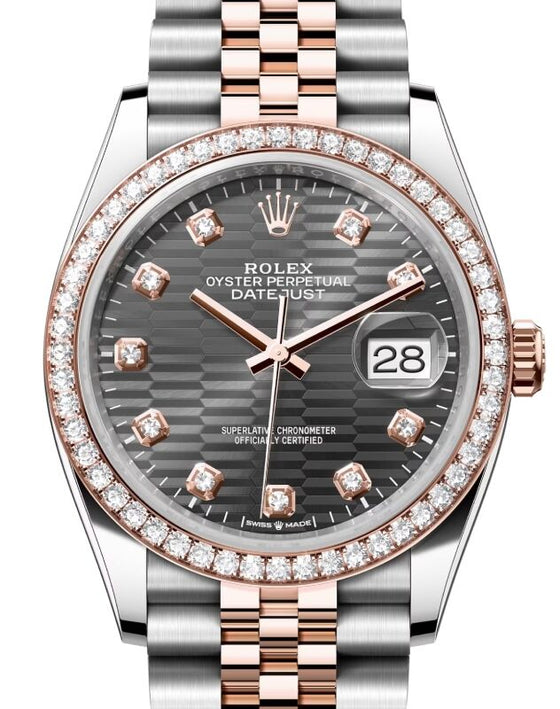 Rolex Datejust 36 36 mm 126281RBRSLFMDJ Steel/Rose Gold/Diamonds Slate