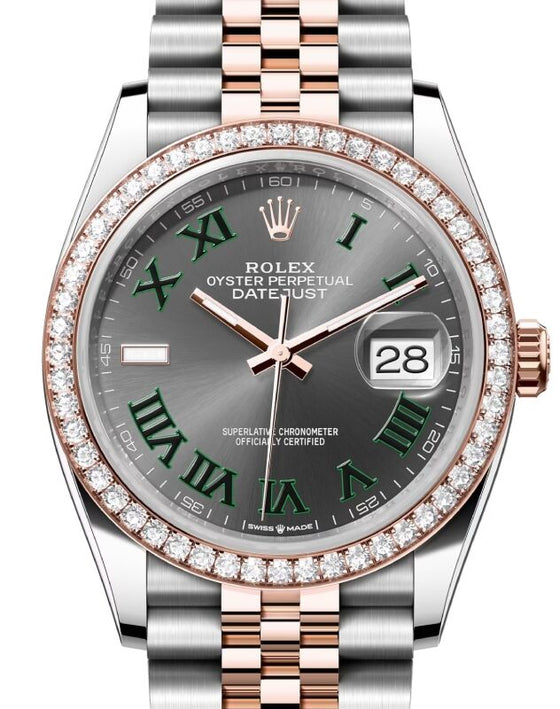 Rolex Datejust 36 36 mm 126281RBRSRJ Steel/Rose Gold/Diamonds Slate