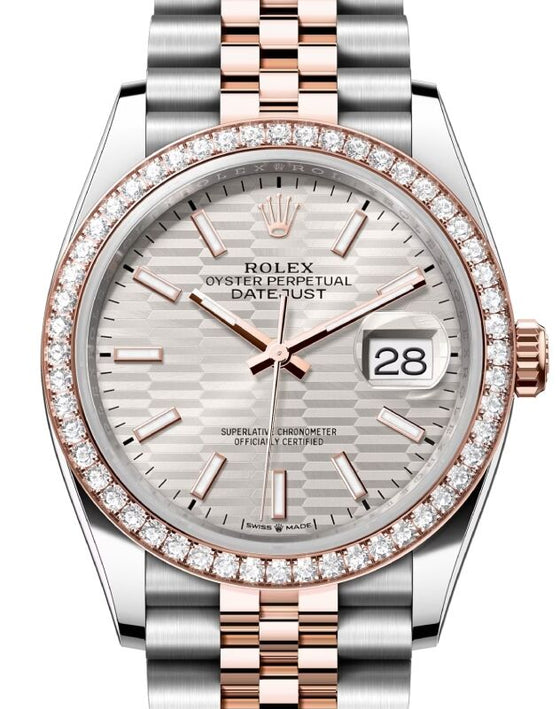 Rolex Datejust 36 36 mm 126281RBRSSJ Steel/Rose Gold/Diamonds Silver