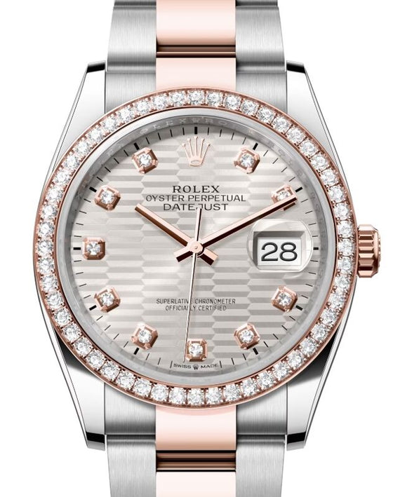 Rolex Datejust 36 36 mm 126281RBRSVFMDO Steel/Rose Gold/Diamonds Silver