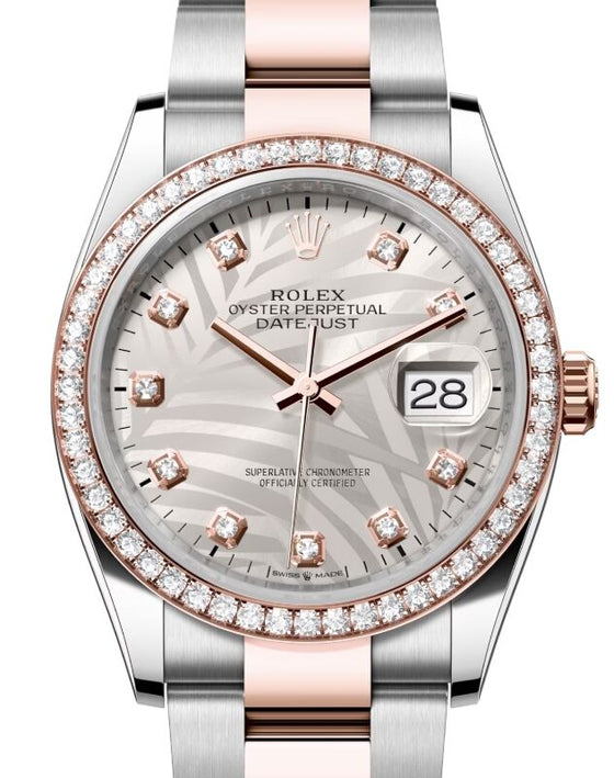 Rolex Datejust 36 36 mm 126281RBRSVMDO Steel/Rose Gold/Diamonds Silver