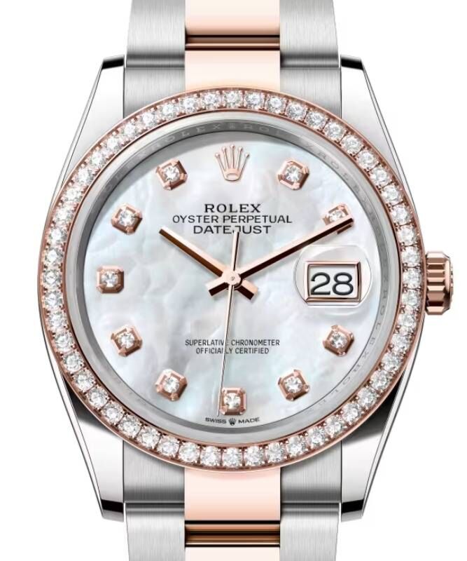 Rolex Datejust 36 36 mm 126281RBRWMDO Steel/Rose Gold/Diamonds White Mother of Pearl