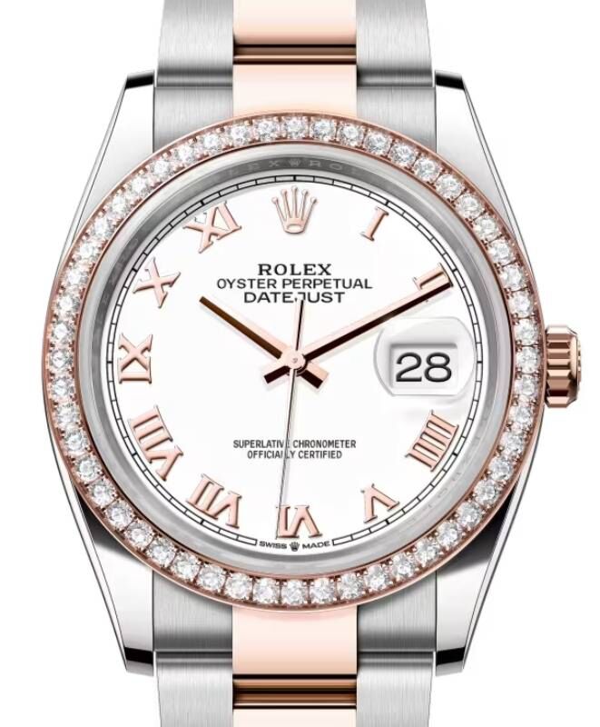 Rolex Datejust 36 36 mm 126281RBRWRO Steel/Rose Gold/Diamonds White