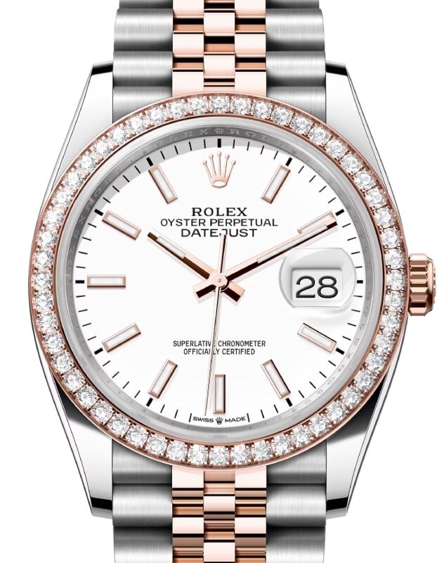 Rolex Datejust 36 36 mm 126281RBRWSJ Steel/Rose Gold/Diamonds White