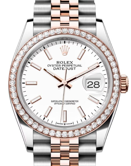 Rolex Datejust 36 36 mm 126281RBRWSJ Steel/Rose Gold/Diamonds White