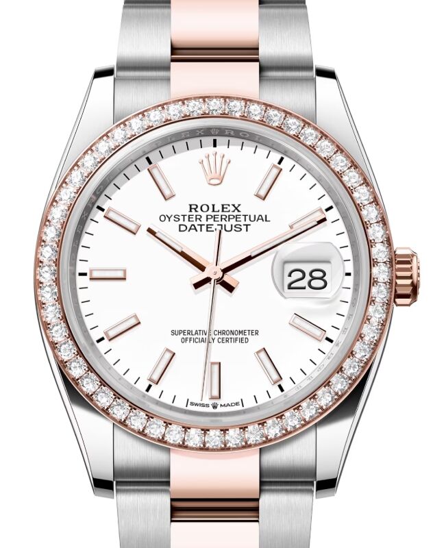Rolex Datejust 36 36 mm 126281RBRWSO Steel/Rose Gold/Diamonds White