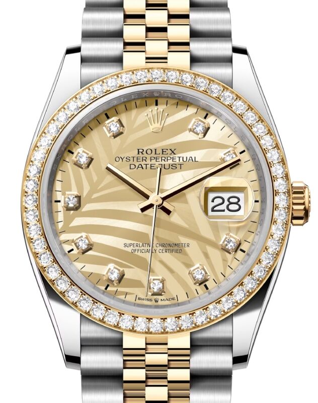 Rolex Datejust 36 36 mm 126283RBRGOLPMDJ Steel/Yellow Gold/Diamonds Golden
