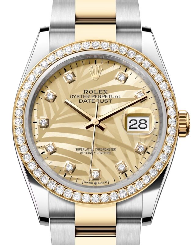 Rolex Datejust 36 36 mm 126283RBRGOLPMDO Steel/Yellow Gold/Diamonds Golden