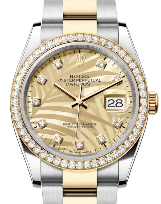 Rolex Datejust 36 36 mm 126283RBRGOLPMDO Steel/Yellow Gold/Diamonds Golden
