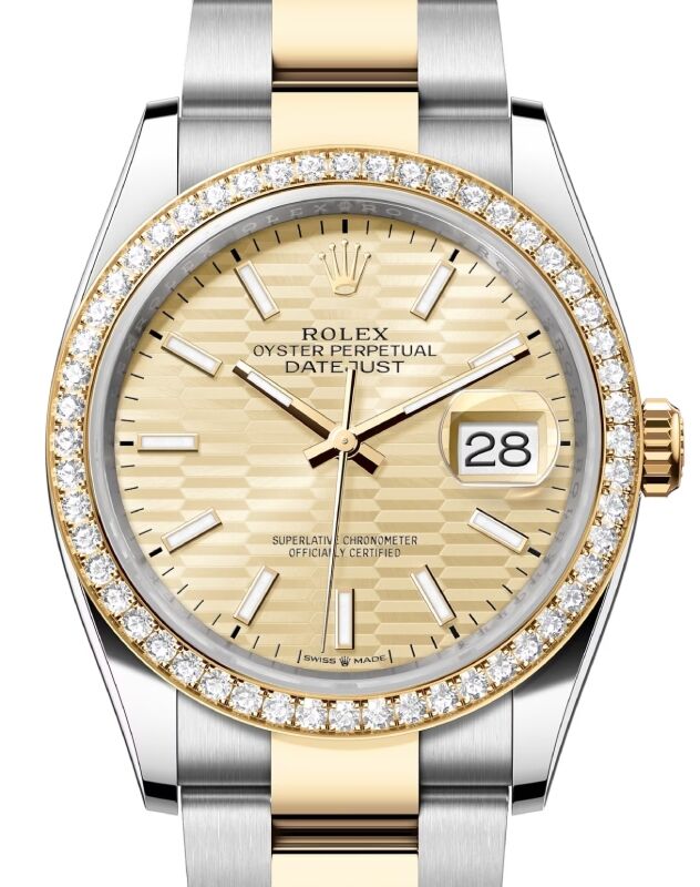 Rolex Datejust 36 36 mm 126283RBRGSO1 Steel/Yellow Gold/Diamonds Golden