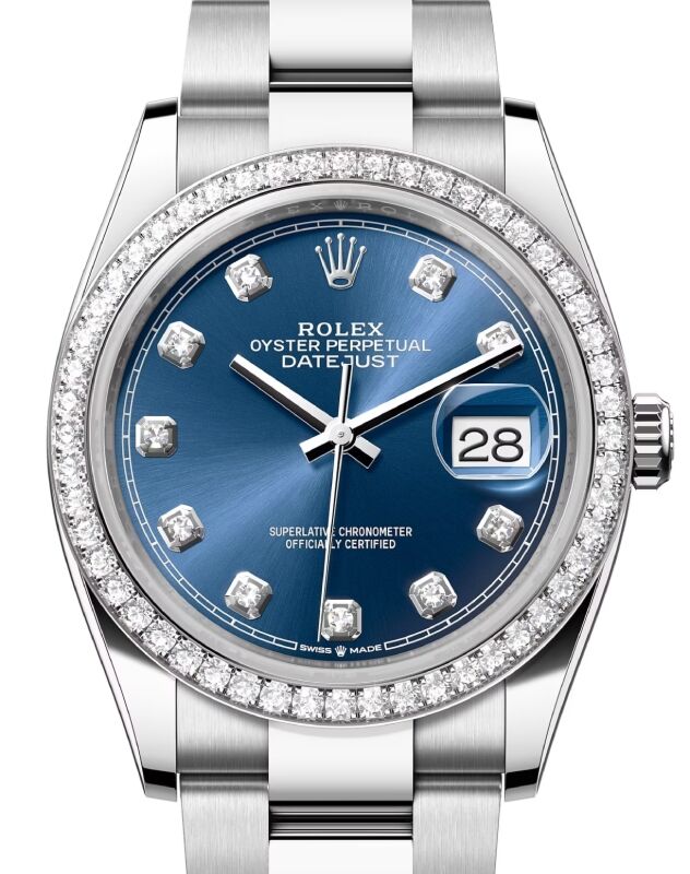 Rolex Datejust 36 36 mm 126284RBRBLDO Steel/White Gold/Diamonds Blue