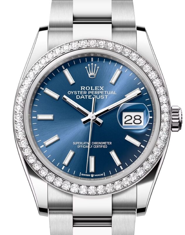 Rolex Datejust 36 36 mm 126284RBRBLSO Steel/White Gold/Diamonds Blue
