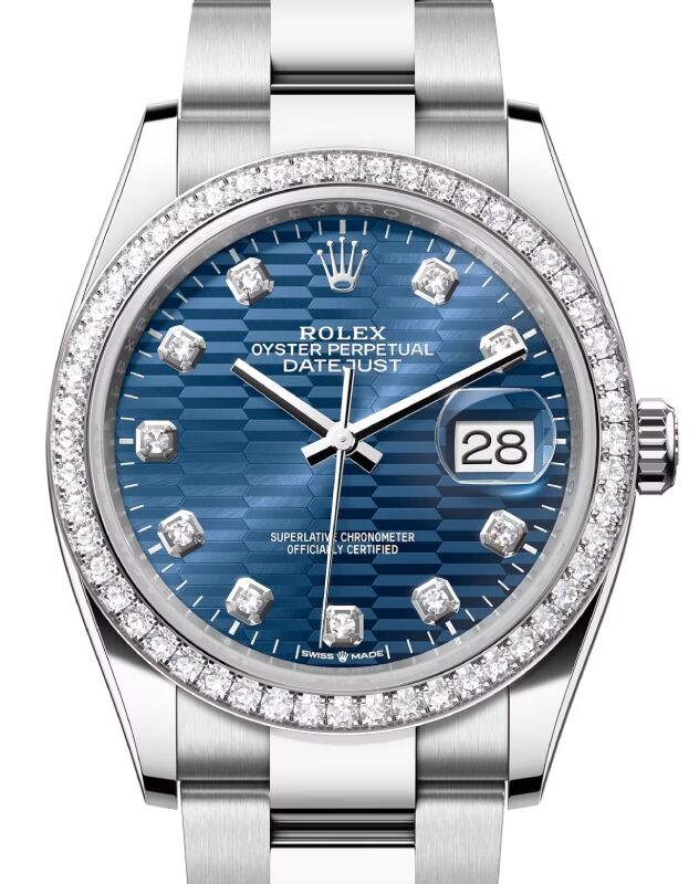 Rolex Datejust 36 36 mm 126284RBRBLUFMDO Steel/White Gold/Diamonds Blue