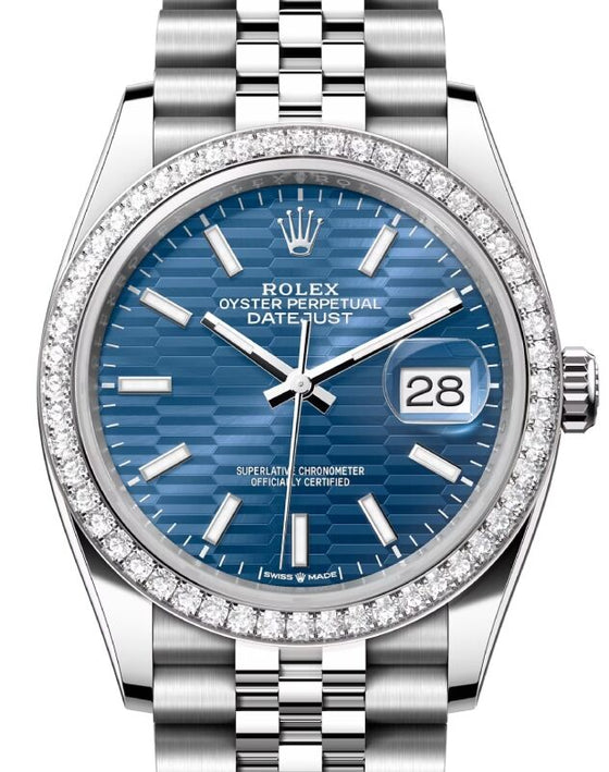 Rolex Datejust 36 36 mm 126284RBRBSJ Steel/White Gold/Diamonds Blue