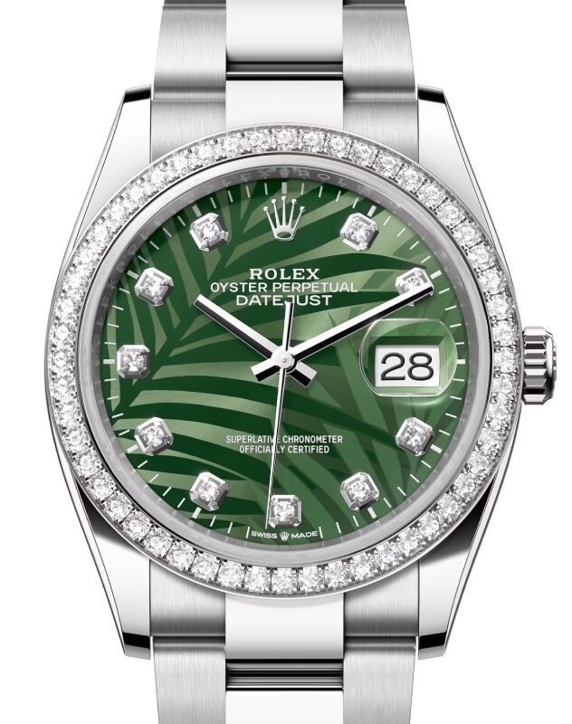 Rolex Datejust 36 36 mm 126284RBROGMDO Steel/White Gold/Diamonds Green