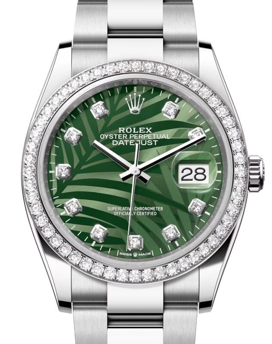 Rolex Datejust 36 36 mm 126284RBROGMDO Steel/White Gold/Diamonds Green
