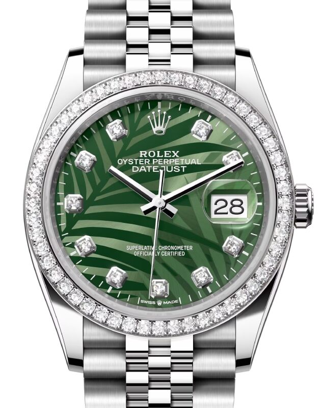 Rolex Datejust 36 36 mm 126284RBROGPMDJ Steel/White Gold/Diamonds Green