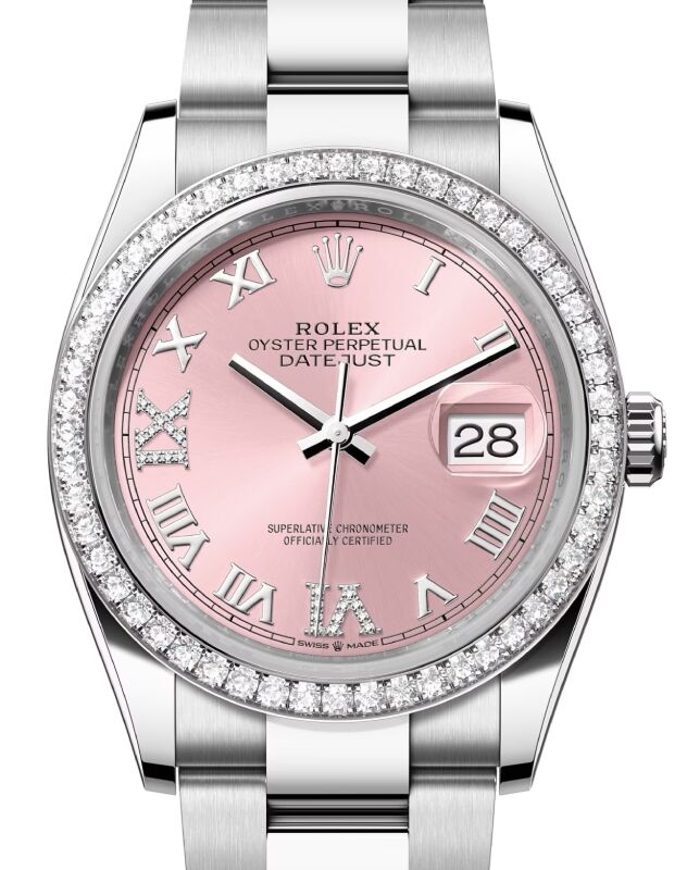 Rolex Datejust 36 36 mm 126284RBRPRDVIIXO Steel/White Gold/Diamonds Pink