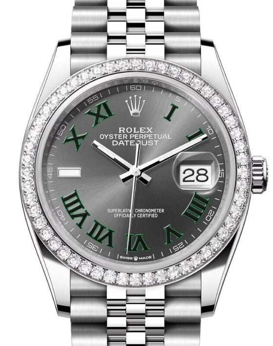 Rolex Datejust 36 36 mm 126284RBRSJ Steel/White Gold/Diamonds Slate