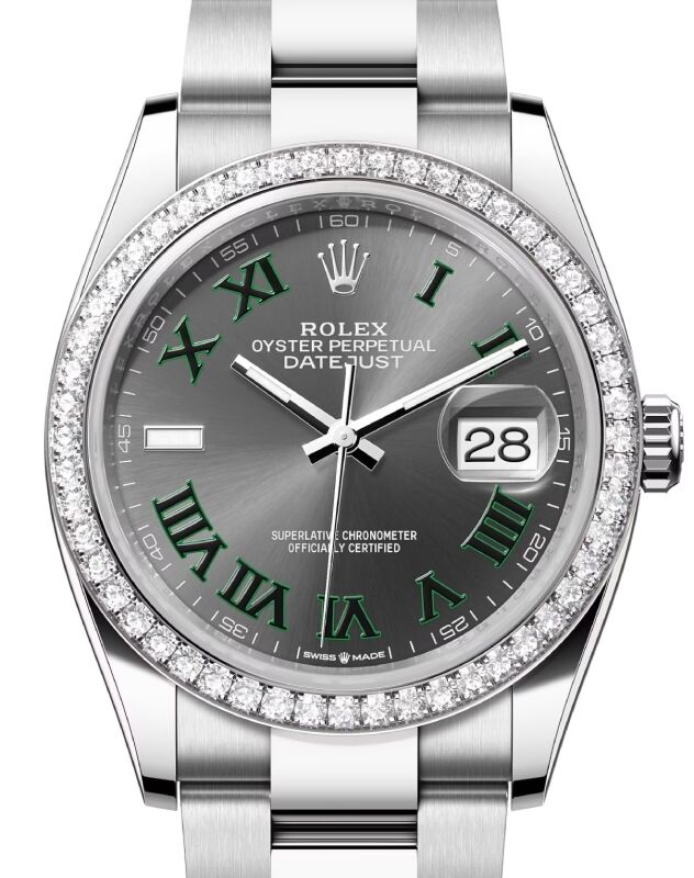 Rolex Datejust 36 36 mm 126284RBRSO Steel/White Gold/Diamonds Slate