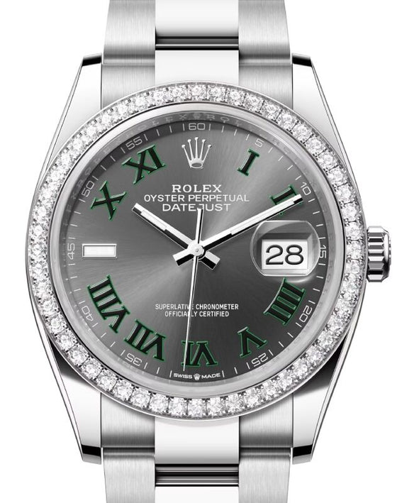 Rolex Datejust 36 36 mm 126284RBRSO Steel/White Gold/Diamonds Slate