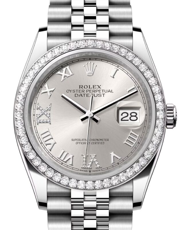 Rolex Datejust 36 36 mm 126284RBRSRDJ Steel/White Gold/Diamonds Silver