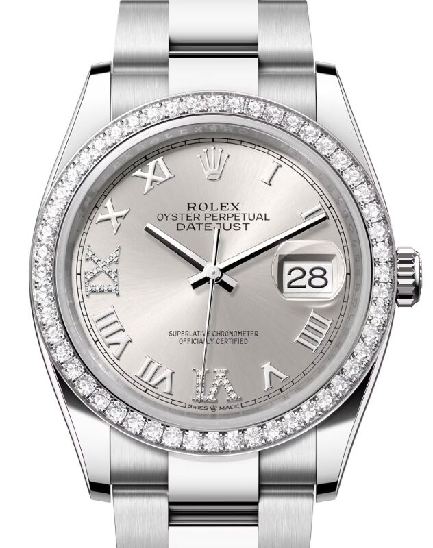 Rolex Datejust 36 36 mm 126284RBRSRDVIIXO Steel/White Gold/Diamonds Silver