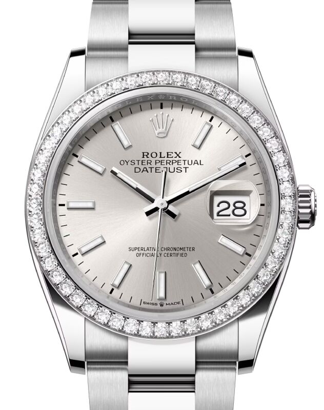 Rolex Datejust 36 36 mm 126284RBRSSO Steel/White Gold/Diamonds Silver