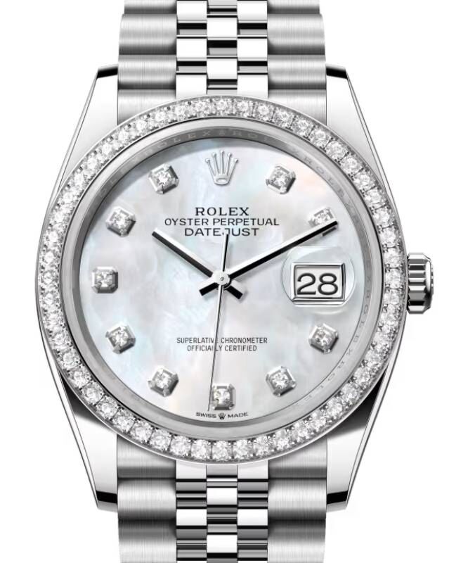 Rolex Datejust 36 36 mm 126284RBRWMDJ Steel/White Gold/Diamonds White Mother of Pearl