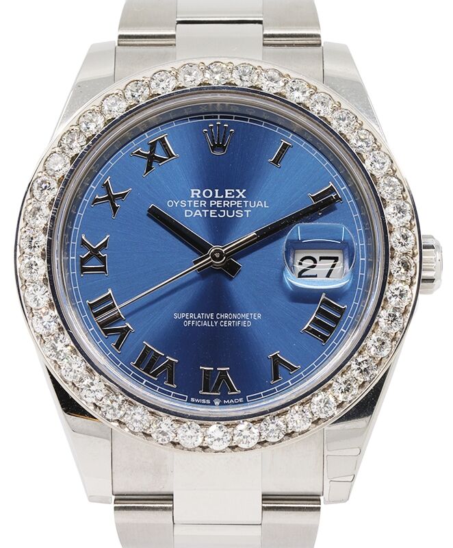 Rolex Datejust 41 41 mm 126300BRDO Steel/White Gold/Diamonds Blue