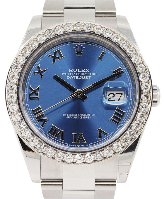 Rolex Datejust 41 41 mm 126300BRDO Steel/White Gold/Diamonds Blue