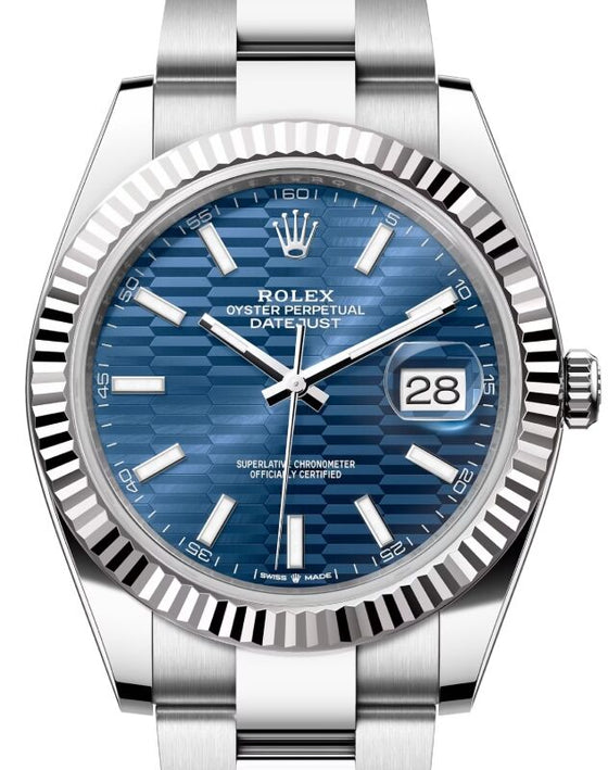 Rolex Datejust 41 41 mm 126334BLUFMSO Steel/White Gold Blue