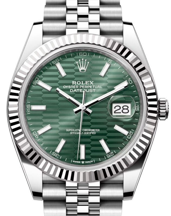 Rolex Datejust 41 41 mm 126334MGFMSJ Steel/White Gold Green
