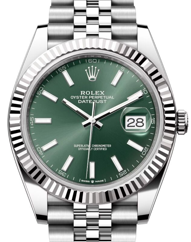 Rolex Datejust 41 41 mm 126334MGRNSJ Steel/White Gold Green