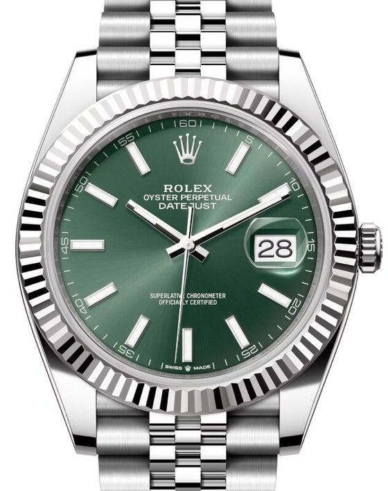 Rolex Datejust 41 41 mm 126334MGRNSJ Steel/White Gold Green
