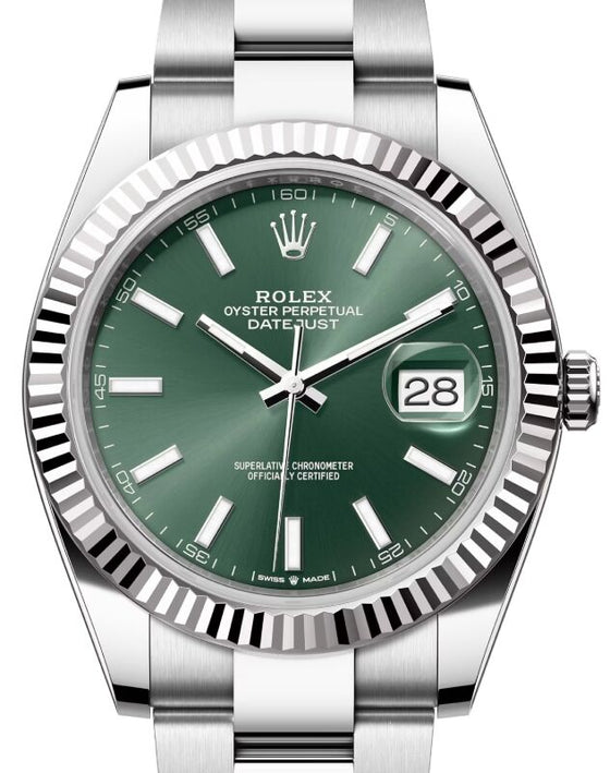 Rolex Datejust 41 41 mm 126334MGRSO Steel/White Gold Green