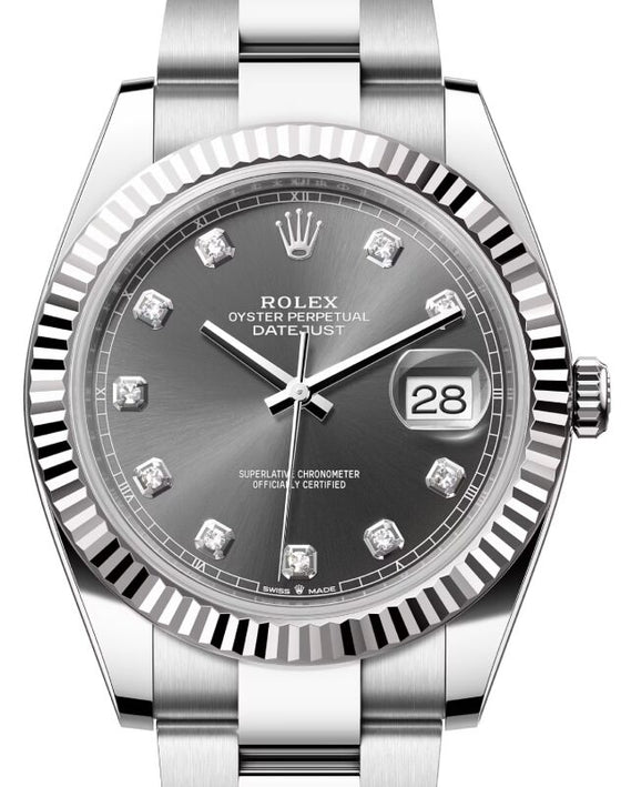 Rolex Datejust 41 41 mm 126334RHOD Steel/White Gold Slate