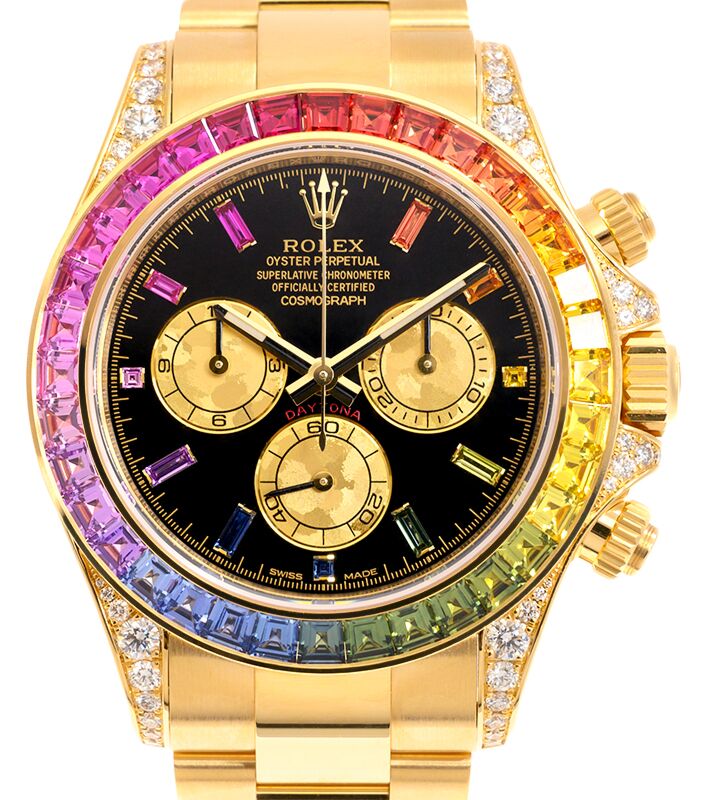 Rolex Cosmograph Daytona 40 mm 126598RBOWBK Yellow Gold/Sapphires Luminous